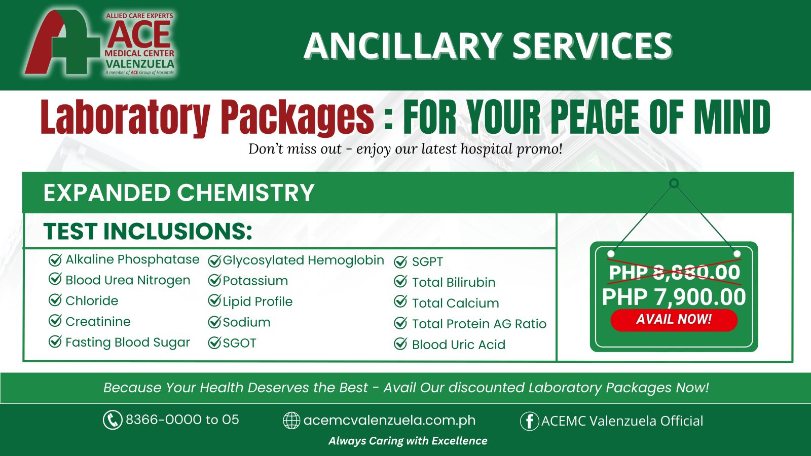 ACE Laboratory Package Expanded Chemistry